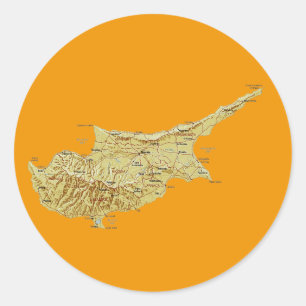 Etiqueta do mapa de Chipre