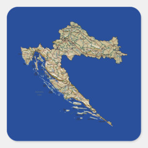 Etiqueta do mapa de Croatia