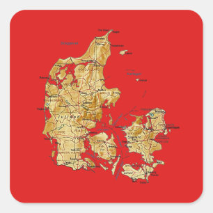 Etiqueta do mapa de Dinamarca