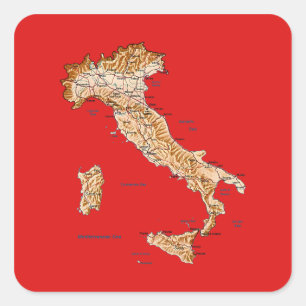 Etiqueta do mapa de Italia