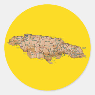 Etiqueta do mapa de Jamaica