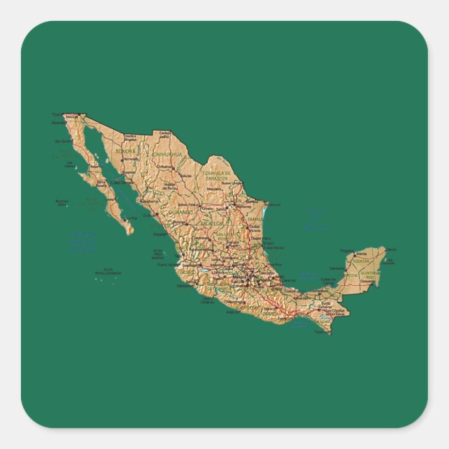 Etiqueta do mapa de México (Frente)