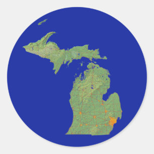 Etiqueta do mapa de Michigan