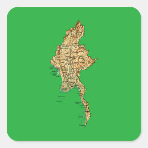 Etiqueta do mapa de Myanmar