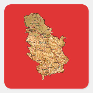 Etiqueta do mapa de Serbia