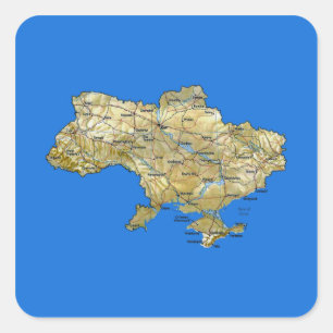 Etiqueta do mapa de Ucrânia