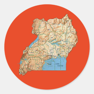 Etiqueta do mapa de Uganda
