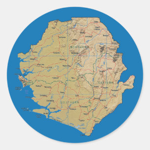 Etiqueta do mapa do Sierra Leone