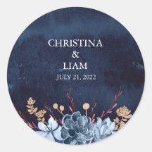 Etiqueta do marinho Chalkboard Floral Wedker