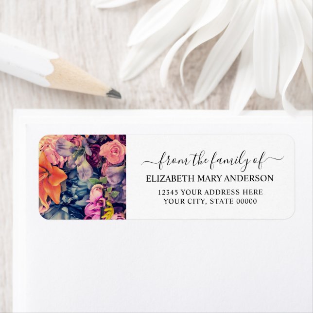 Etiqueta Do Memorial Moody Floral do Funeral Familiar (Insitu)