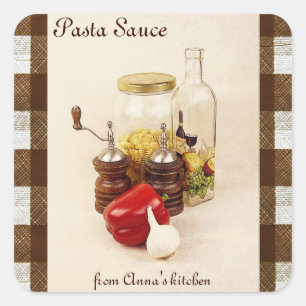 Etiqueta do molho da massa, da pimenta vermelha,