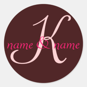 Etiqueta do monograma de "K" - personalize nomes