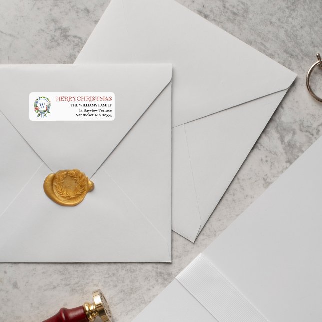 Etiqueta do Monograma Náutico de Natal Costeiro Ar (Criador carregado)