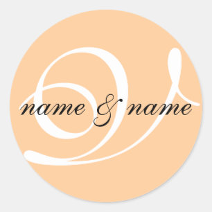 Etiqueta do monograma V - personalize nomes
