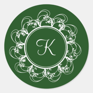 Etiqueta do monograma (verde)