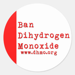 Etiqueta do monóxido do Dihydrogen da proibição