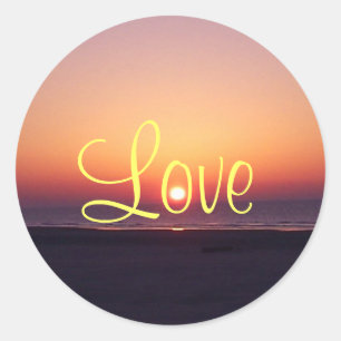 Etiqueta do nascer do sol do amor