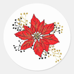 Etiqueta do Natal da poinsétia