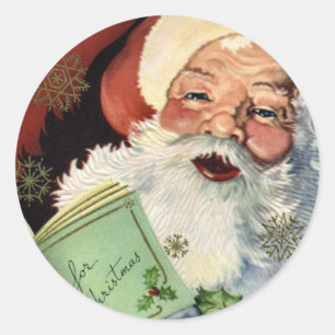 Etiqueta do Natal de Papai Noel do vintage do KRW