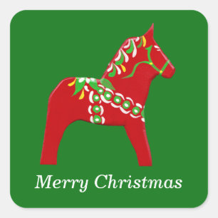 Etiqueta do Natal do cavalo de Dala