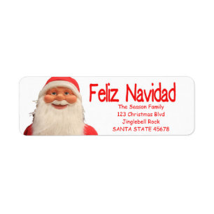 Etiqueta do Natal do Feliz Navidad do papai noel