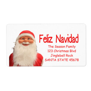 Etiqueta do Natal do Feliz Navidad do papai noel