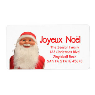 Etiqueta do Natal do Joyeux Noël do papai noel