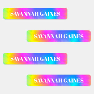 Etiqueta do nome das garotas Tie Dye