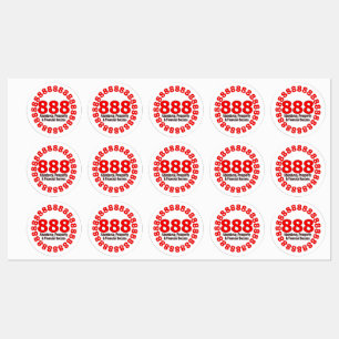 Etiqueta do número Angel 888 - Prosperidade e abun
