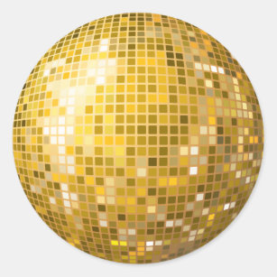 Etiqueta do ouro da bola do disco