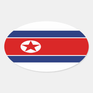Etiqueta do Oval da bandeira da Coreia do Norte
