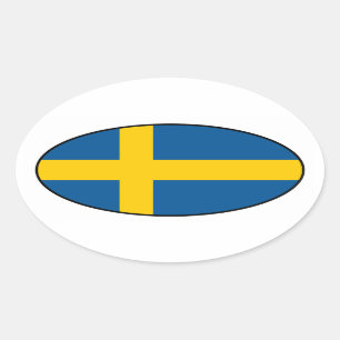 Etiqueta do Oval da bandeira da suecia