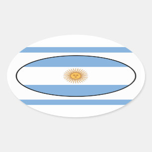 Etiqueta do Oval da bandeira de Argentina