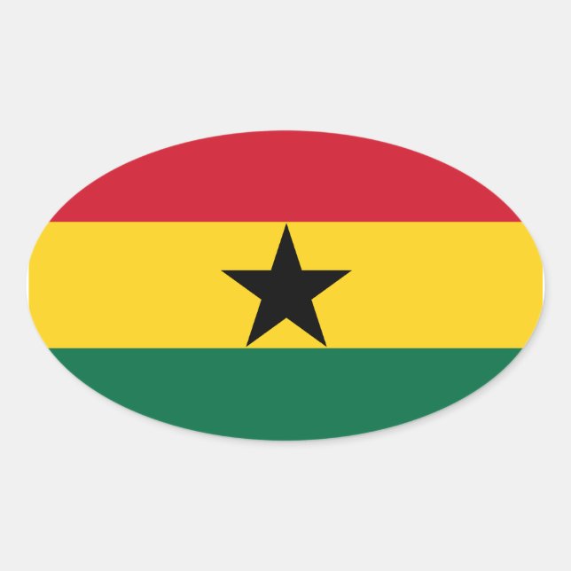Etiqueta do Oval da bandeira de Ghana (Frente)