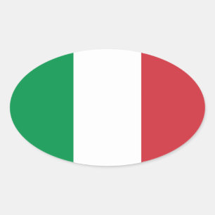 Etiqueta do Oval da bandeira de Italia