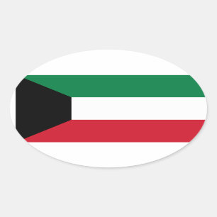 Etiqueta do Oval da bandeira de Kuwait