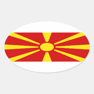 Etiqueta do Oval da bandeira de Macedónia