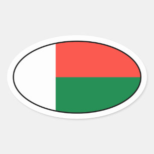 Etiqueta do Oval da bandeira de Madagascar