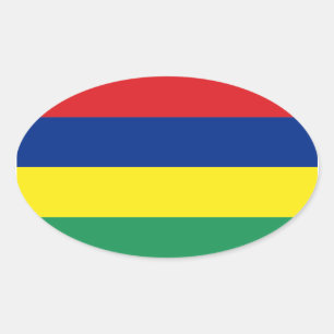 Etiqueta do Oval da bandeira de Maurícia
