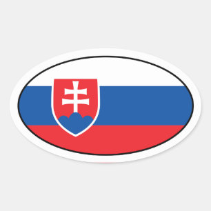 Etiqueta do Oval da bandeira de Slovakia