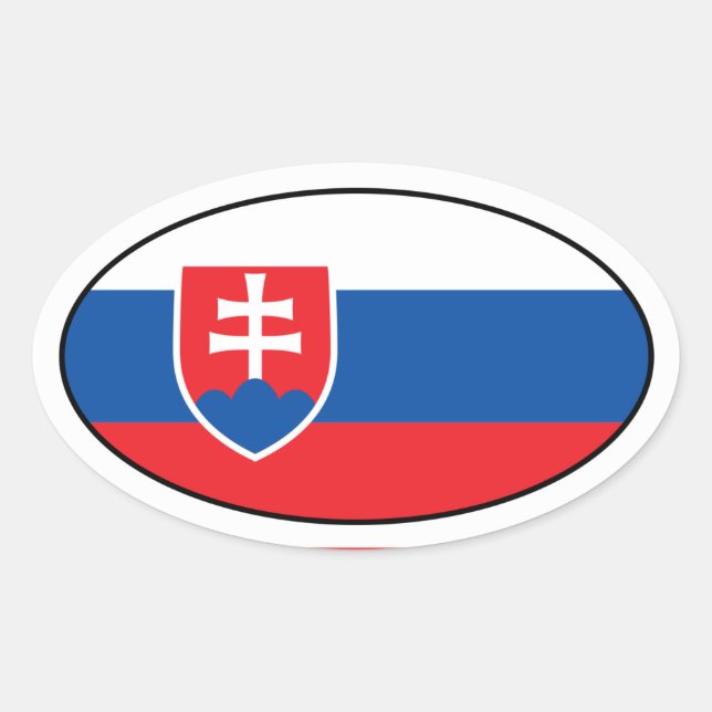 Etiqueta do Oval da bandeira de Slovakia (Frente)