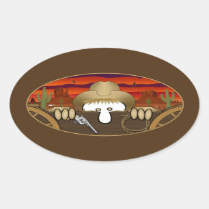 Etiqueta do Oval de Kilroy do vaqueiro