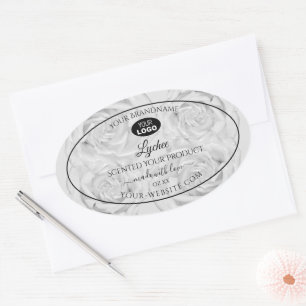 Etiqueta do pacote de produto Floral Cinzas claras