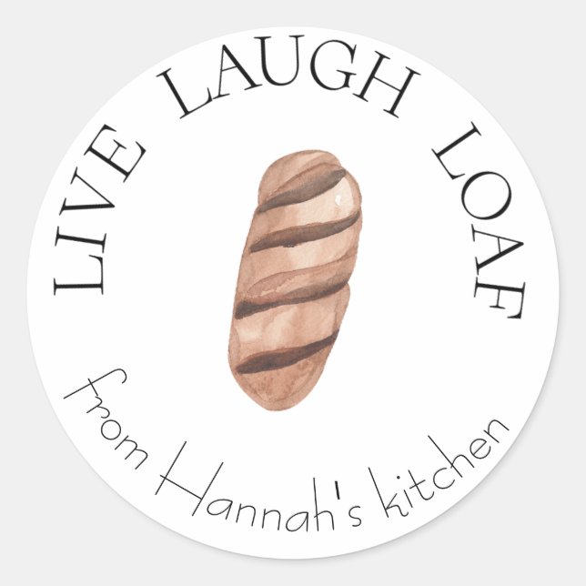 Etiqueta do padeiro do Loaf Bread ao Vivo (Frente)