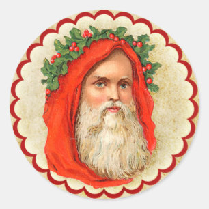 Etiqueta do papai noel do Velho Mundo do vintage