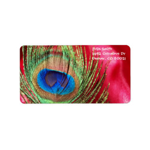 Etiqueta Do pavão do vermelho vida de seda ainda