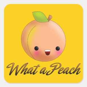 Etiqueta do pêssego de Kawaii