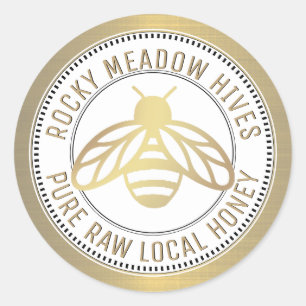 ETIQUETA DO PILHA DO LOGOTIPO DA ABELHA Dourada HO