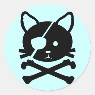Etiqueta do pirata do gato