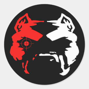 Etiqueta do pitbull do atirador furtivo